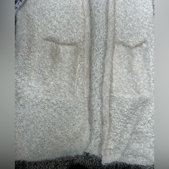5/$25 Poof Apparel soft cozy ivory hooded long duster cardigan size small - Picture 8 of 11